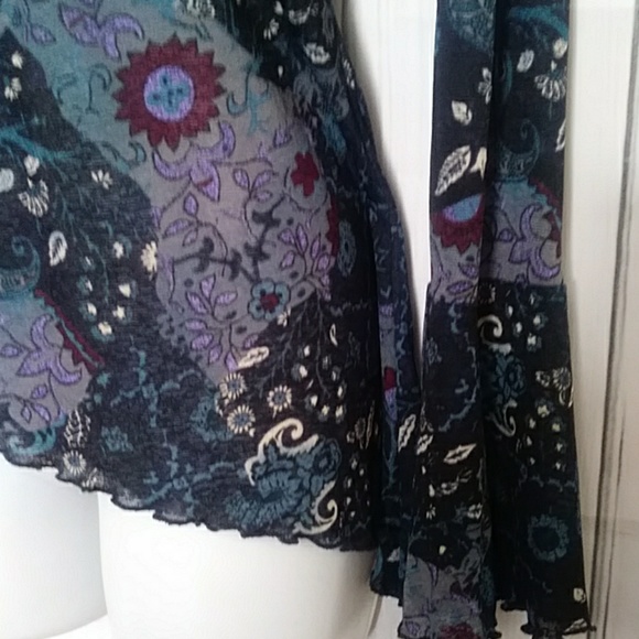 Garage Y2K Women's Whimsigoth Fairycore kimono sleeve blouse Tall Large - Picture 5 of 9